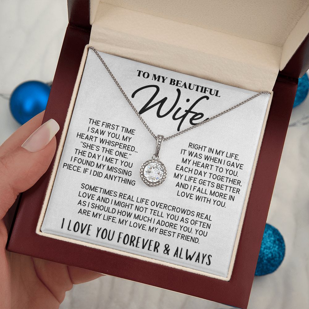 To My Beautiful Wife Necklace - My Missing Piece