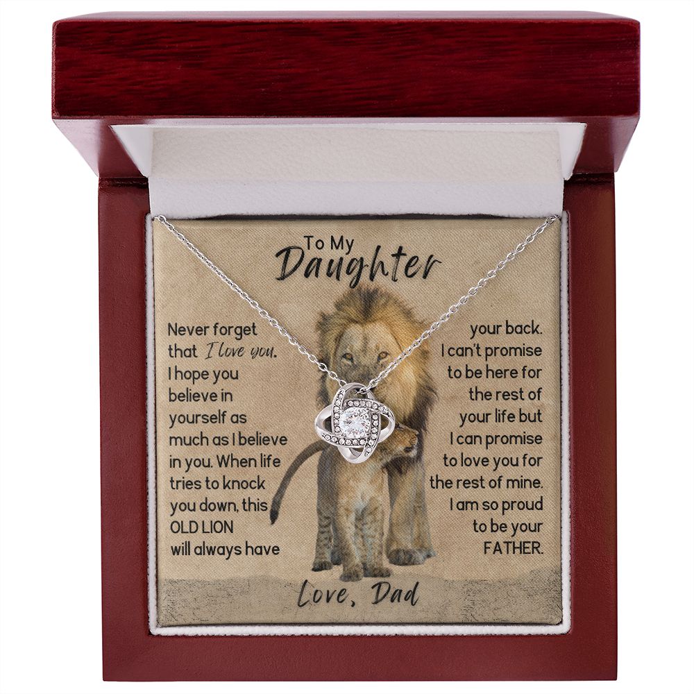 To My Daughter Necklace -This Old Lion Always Has your Back
