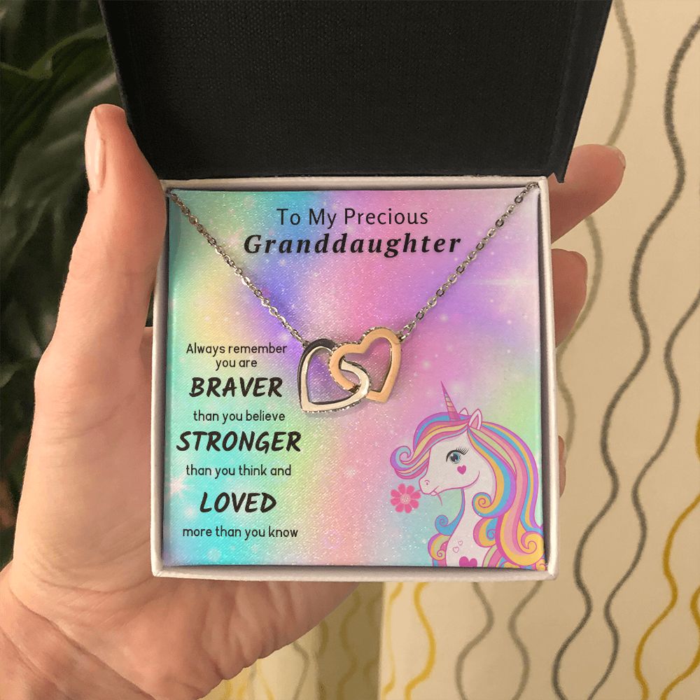 To My Precious Granddaughter Necklace - You Are Braver Than You Believe