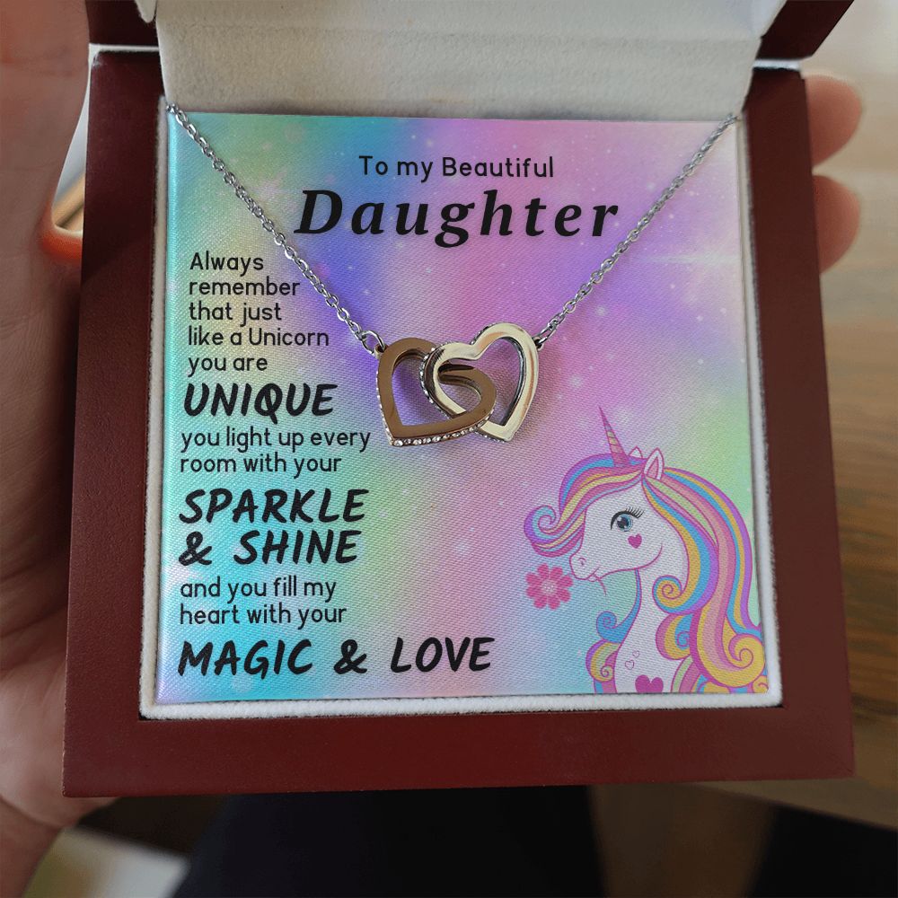 To My Beautiful Daughter Necklace - Just Like A Unicorn