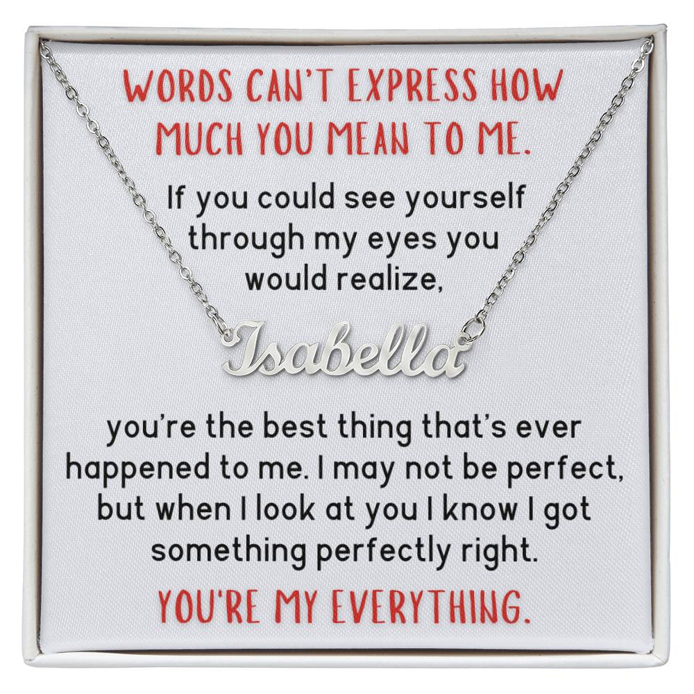 Personalized Name Necklace - You're My Everything -Red