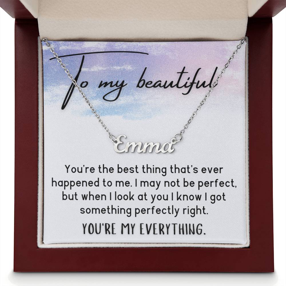 Personalized Name Necklace - To My Beautiful