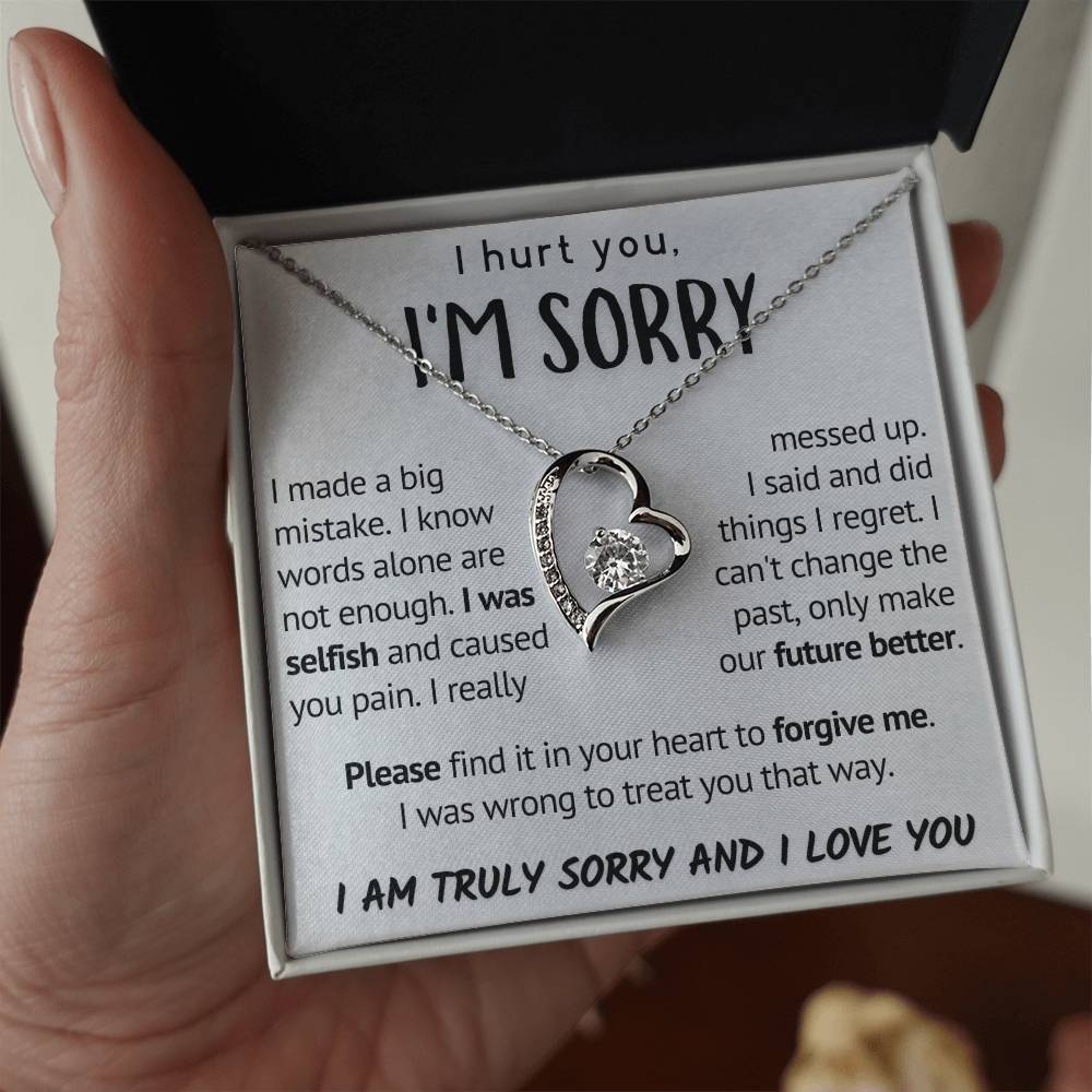 I'm Sorry Heart Necklace - I Really Messed Up - Make Our Future Better