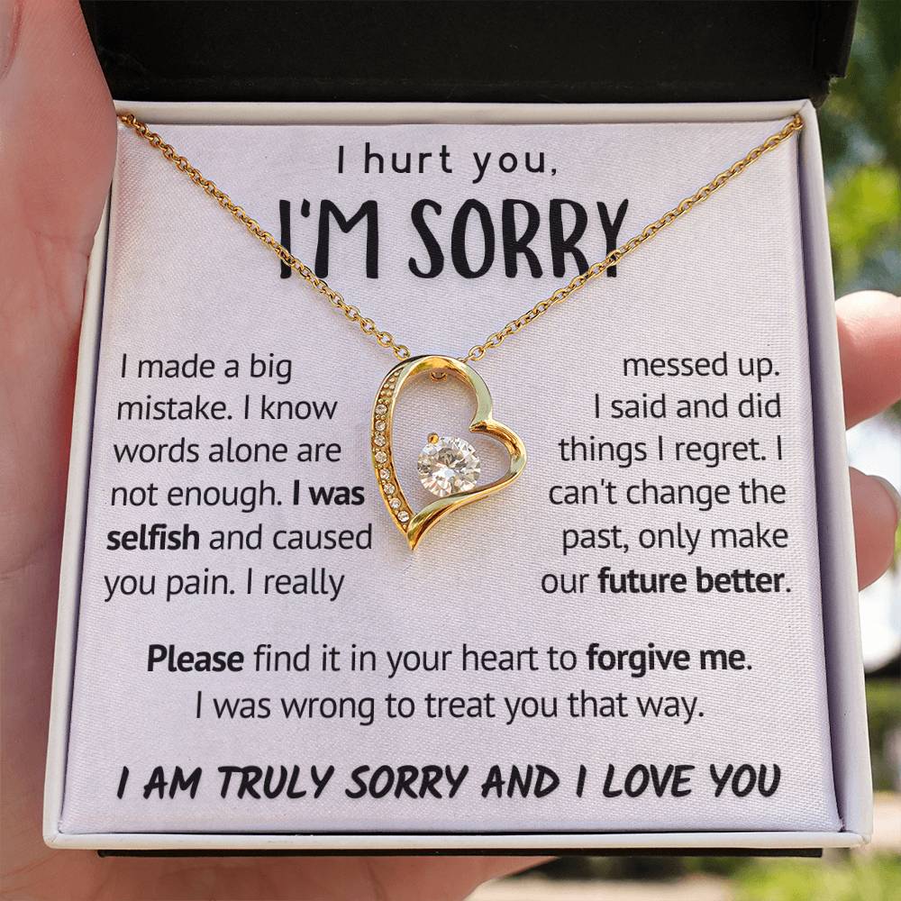 I'm Sorry Heart Necklace - I Really Messed Up - Make Our Future Better