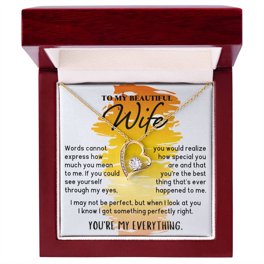 Wife Necklace - You're My Everything - Sunset
