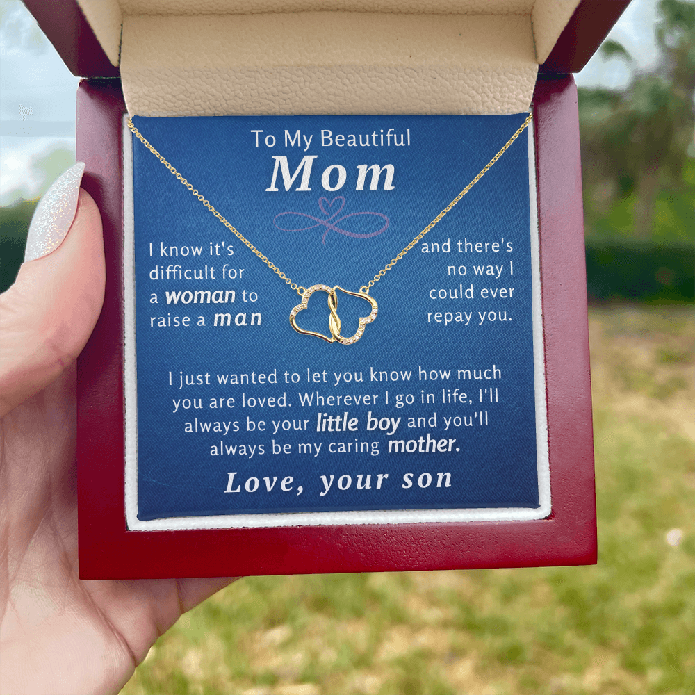 To My Beautiful Mom Necklace - I'll Always Be Your Little Boy