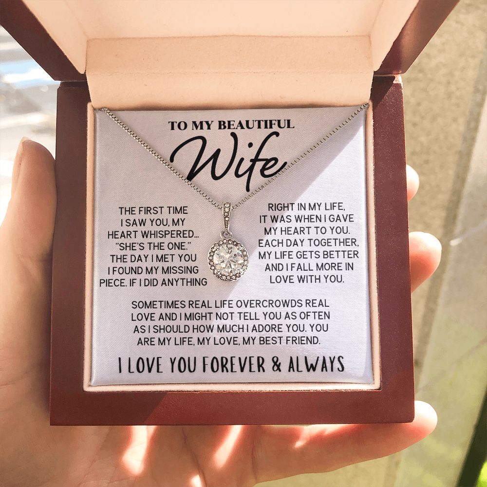 To My Beautiful Wife Necklace - My Missing Piece