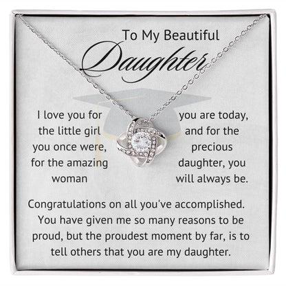 To My Beautiful Daughter Graduation Necklace - Congratulations On All You've Accomplished