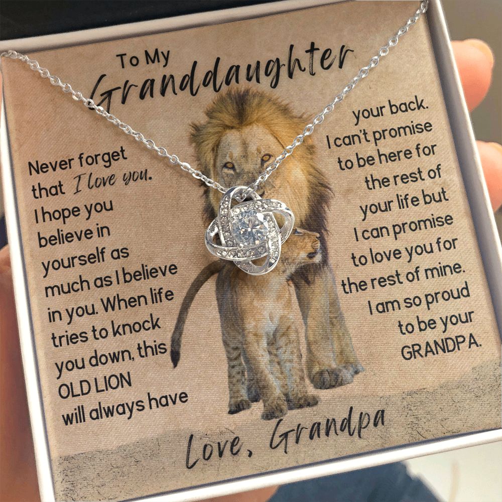 To My Granddaughter Necklace - Never Forget I Love You.