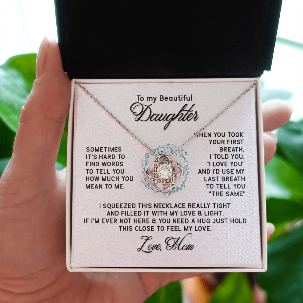 To My Beautiful Daughter Necklace - Love Mom