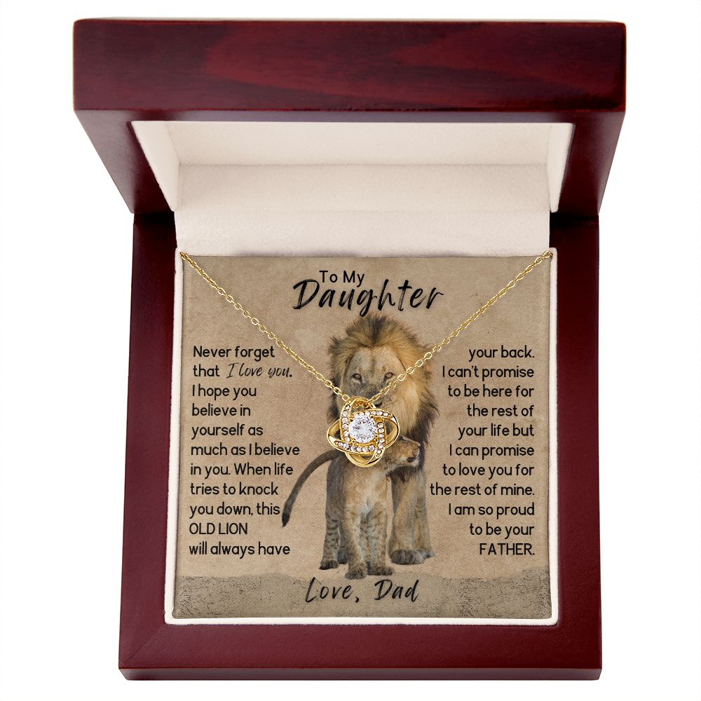 To My Daughter Necklace -This Old Lion Always Has your Back