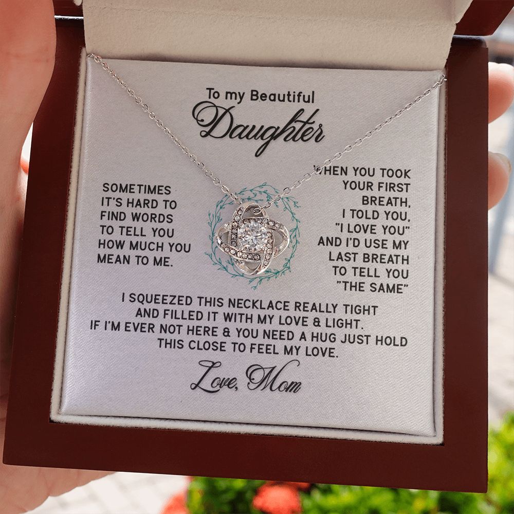 To My Beautiful Daughter Necklace - Love Mom