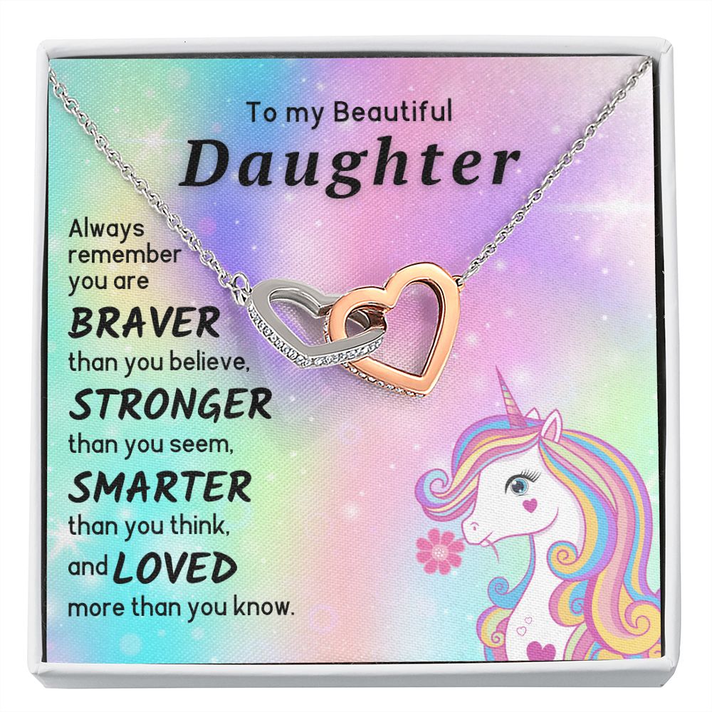 To My Beautiful Daughter Necklace - You Are Braver Than You Believe