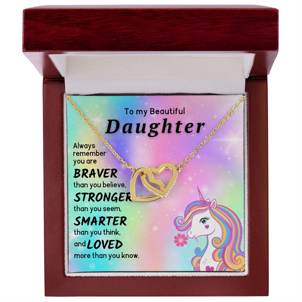 To My Beautiful Daughter Necklace - You Are Braver Than You Believe