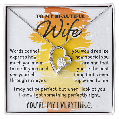 Wife Necklace - You're My Everything - Sunset