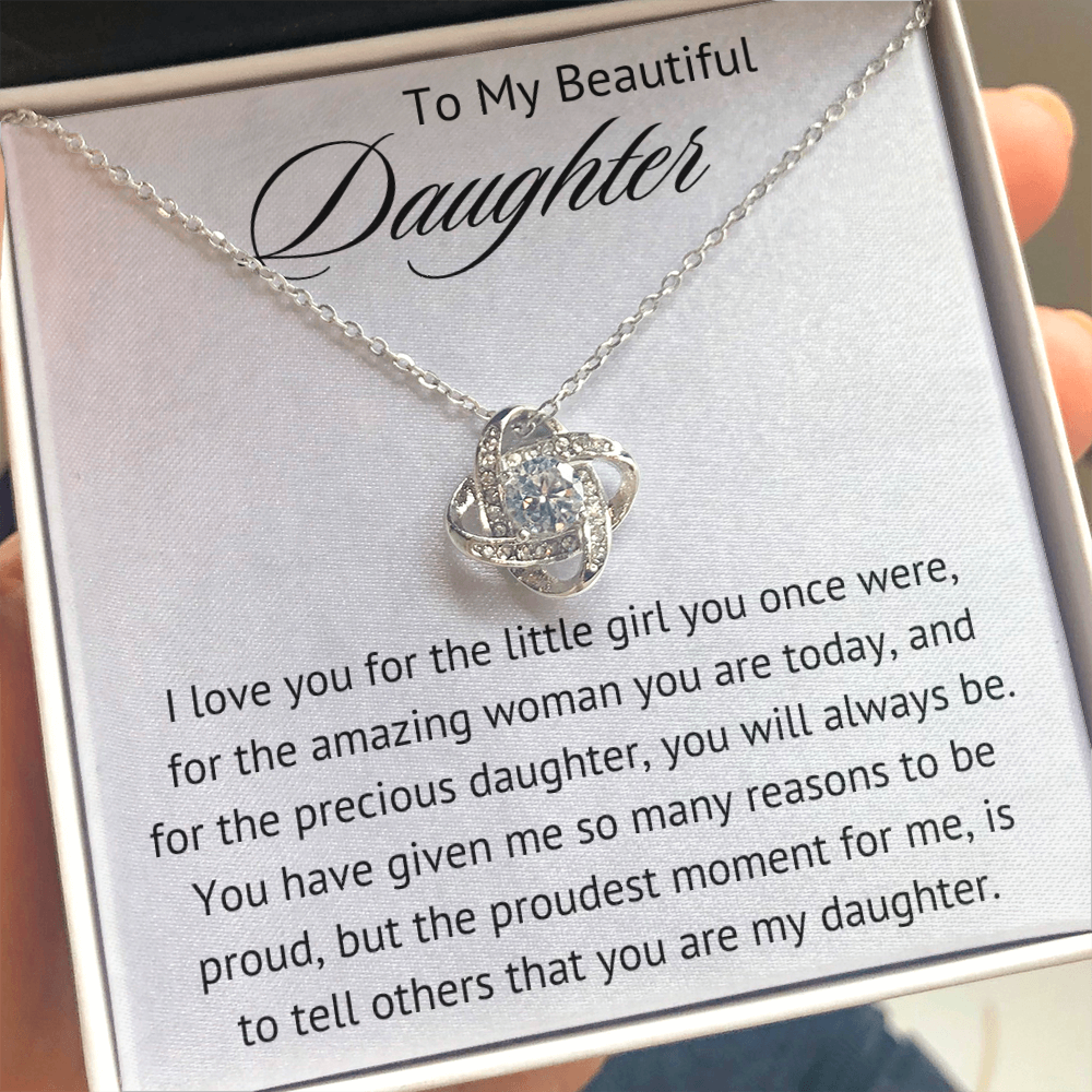 To My Beautiful Daughter Necklace - My Proudest Moment