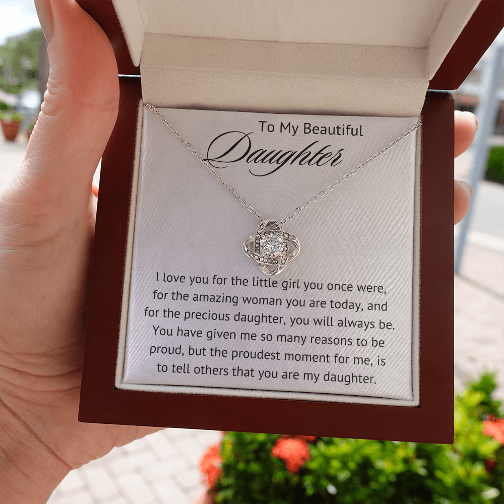 To My Beautiful Daughter Necklace - My Proudest Moment