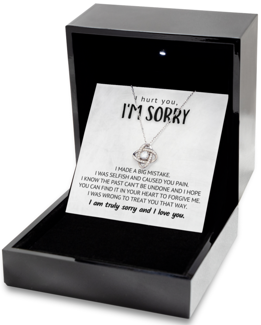 I made a big mistake - I Hurt You I'm Sorry Necklace .925 Sterling Silver Love Knot