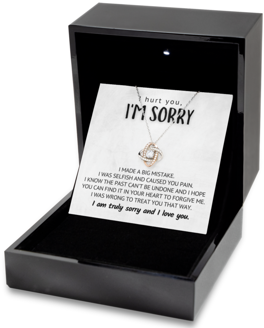 I made a big mistake - I Hurt You I'm Sorry Necklace .925 Sterling Silver Love Knot