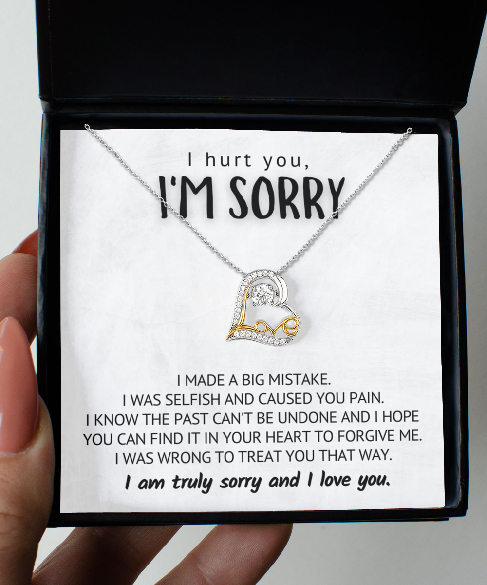 I made a big mistake - I Hurt You I'm Sorry Necklace .925 Sterling Silver